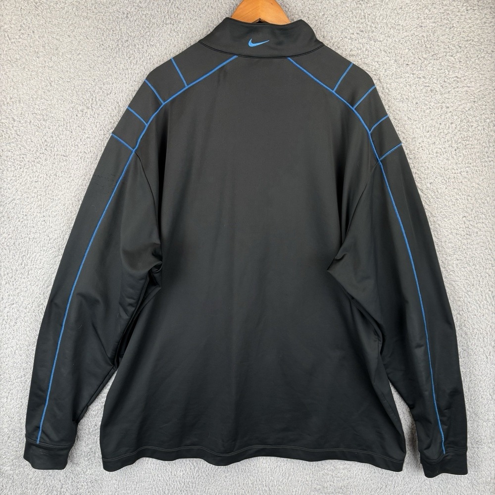 Nike Golf Dri-FIT Jacket Mens 3XL Black Blue 1/2 Zip Pullover Pockets - Picture 7 of 7